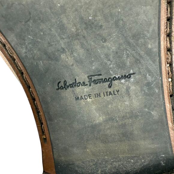 Salvatore Ferragamo Grandioso 2 Gancini Bit Leather Loafers Brown Size 11.5 EEE - Picture 10 of 13